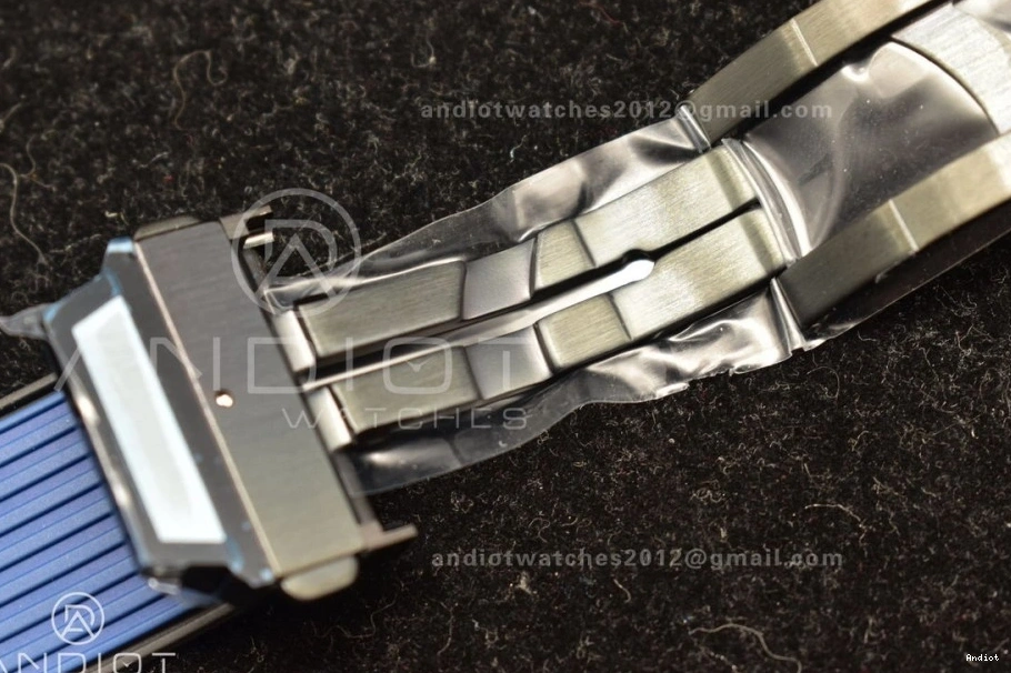 on 1:1 RG Strap Blue Unico Big Best Rubber Skeleton Blue Hublot Bang Dial ZF A1280 Edition 1122
